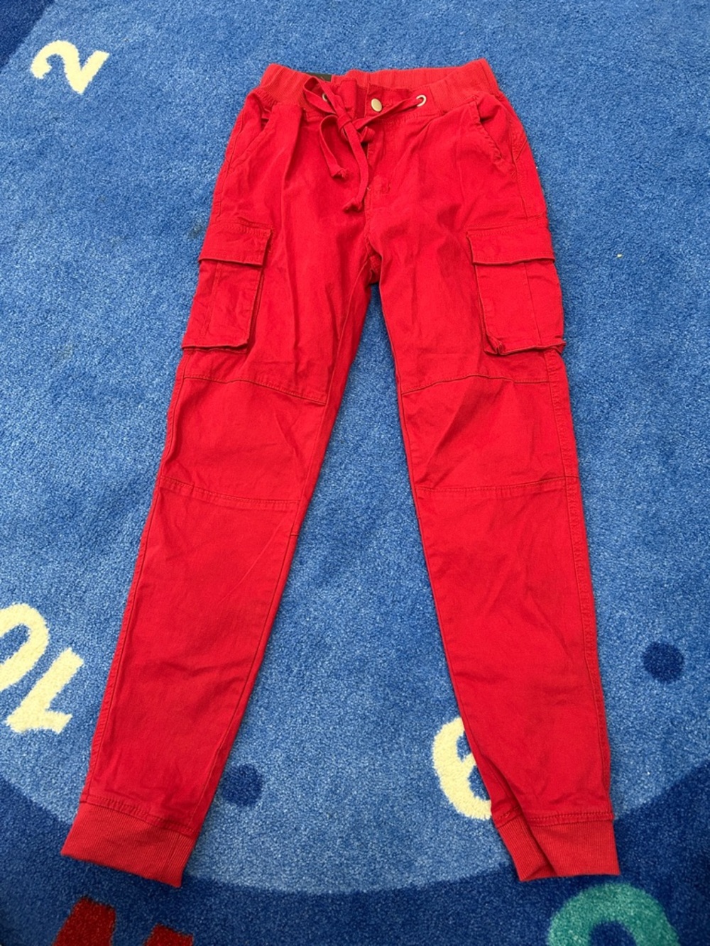 American Bazi Red Cargo Jogger Pants